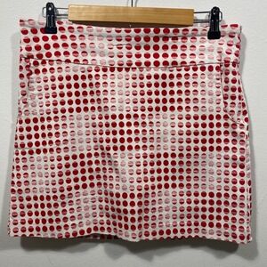 Zac & Rachel Red Polka Dot Skort Mini Skirt Women's Size 10 Golf Tennis